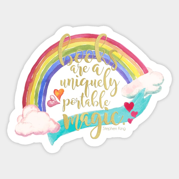 Books are a Uniquely Portable Magic Sticker by literarylifestylecompany